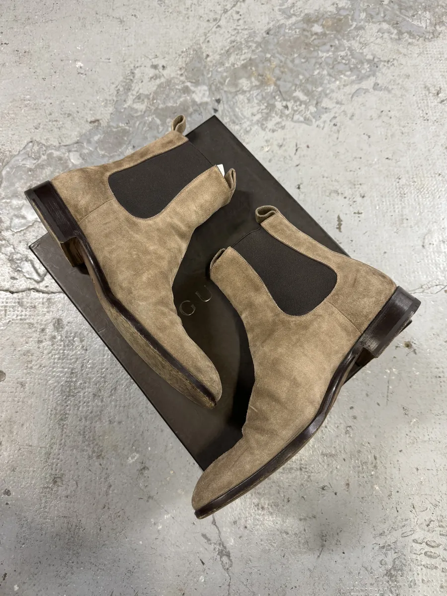 SS2004 Gucci Beige Suede Ankle Boots - Image 2