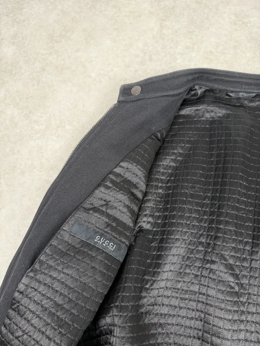 SS2004 Gucci Black Minimalist Biker Jacket - Image 9