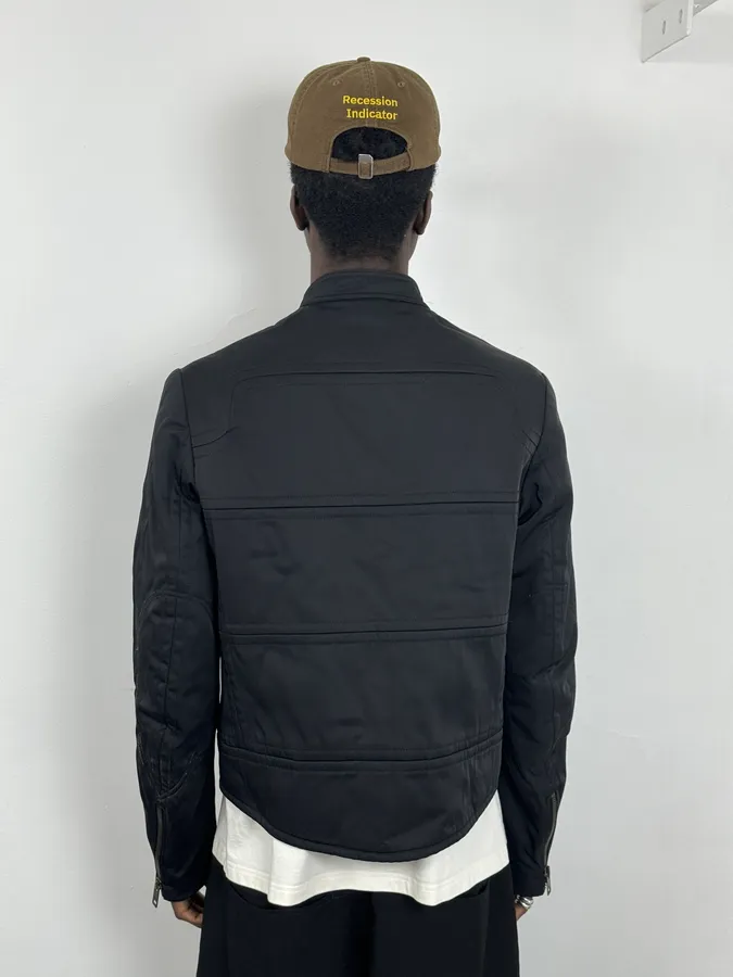 SS2004 Gucci Black Minimalist Nylon Biker Jacket - Image 3