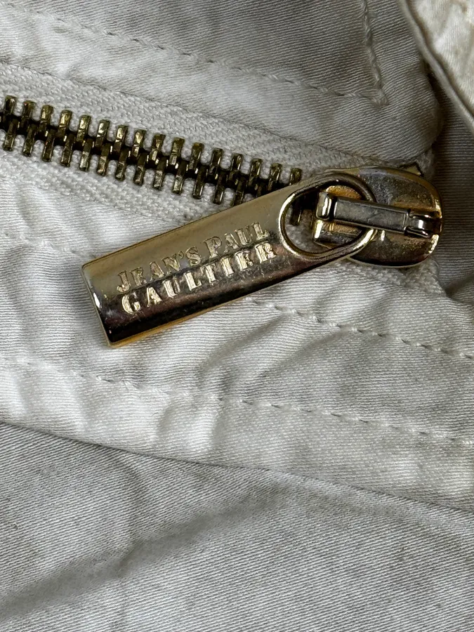 SS2004 Jean Paul Gaultier Creamy Brut Asymmetrical Bondage Jacket - Image 10