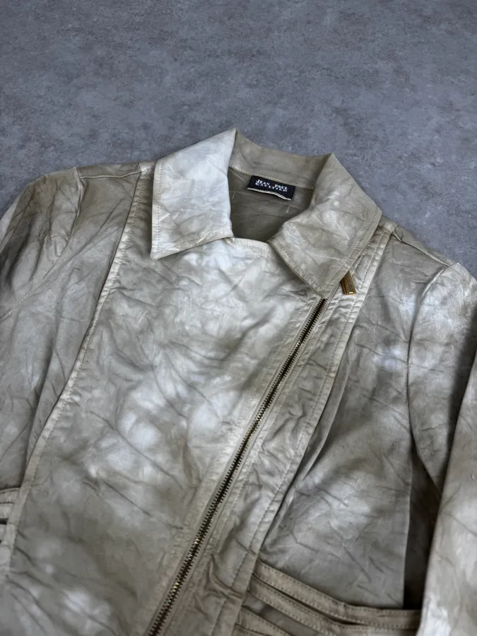 SS2004 Jean Paul Gaultier Creamy Brut Asymmetrical Bondage Jacket - Image 5