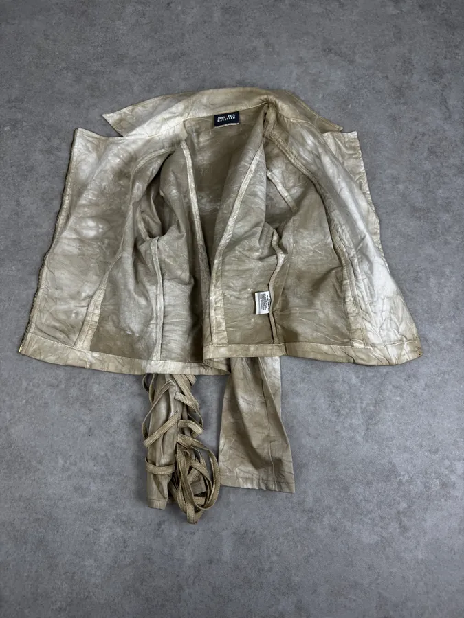 SS2004 Jean Paul Gaultier Creamy Brut Asymmetrical Bondage Jacket - Image 7