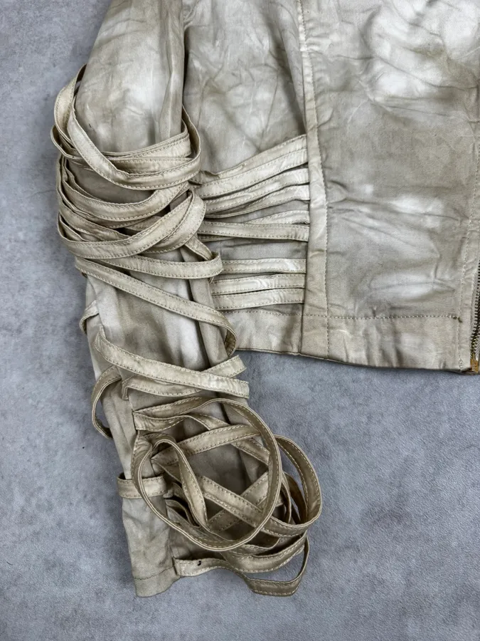 SS2004 Jean Paul Gaultier Creamy Brut Asymmetrical Bondage Jacket - Image 8