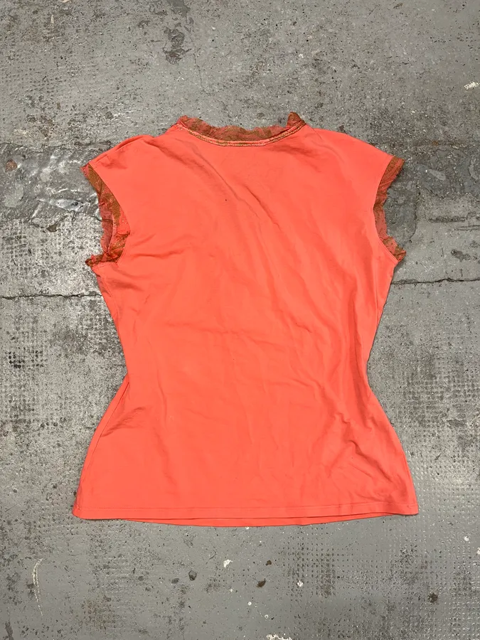 SS2004 Roberto Cavalli Pink Ornament Sleeveless Top - Image 5