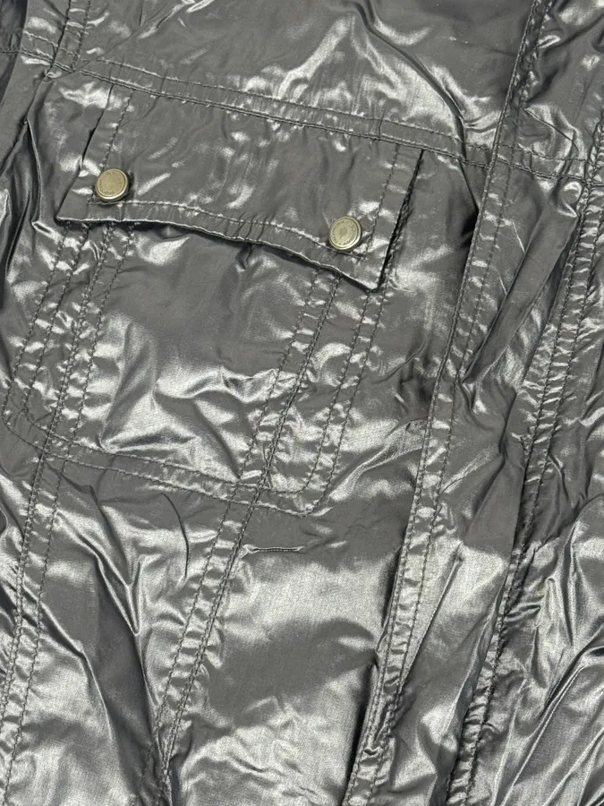 SS2004 Yves Saint Laurent Navy Shiny Cargo Jacket - Image 10