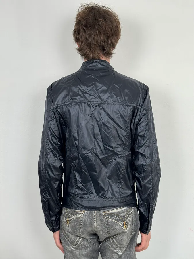 SS2004 Yves Saint Laurent Navy Shiny Cargo Jacket - Image 4