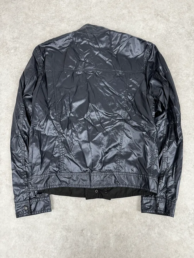 SS2004 Yves Saint Laurent Navy Shiny Cargo Jacket - Image 5