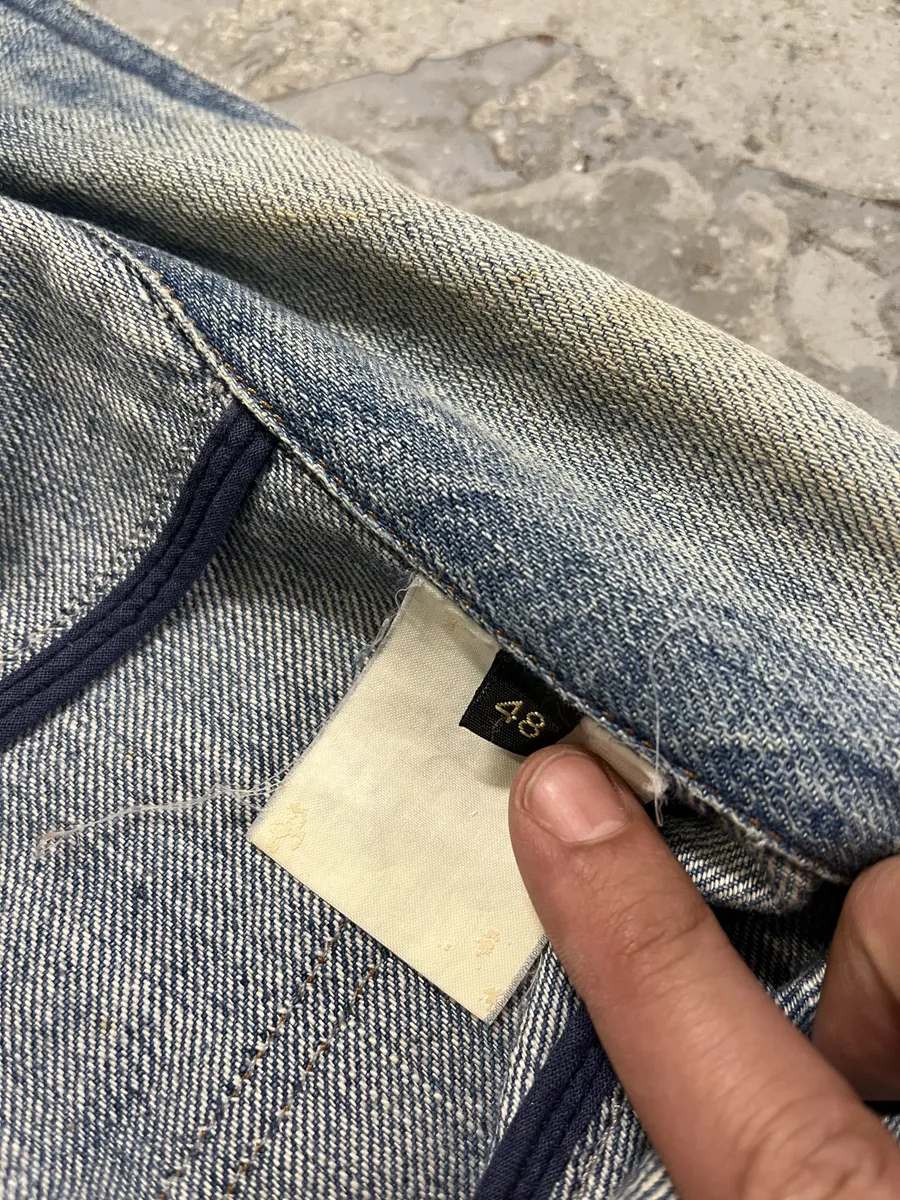 SS2005 Cavalli Biker Multi Pockets Blue Denim Jacket - Image 9