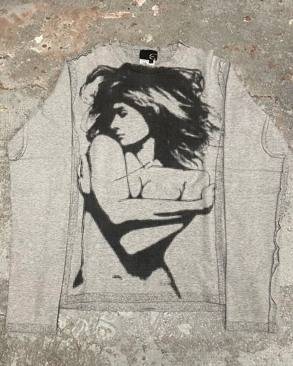 SS2005 Cavalli Naked Woman Print Grey Longsleeves