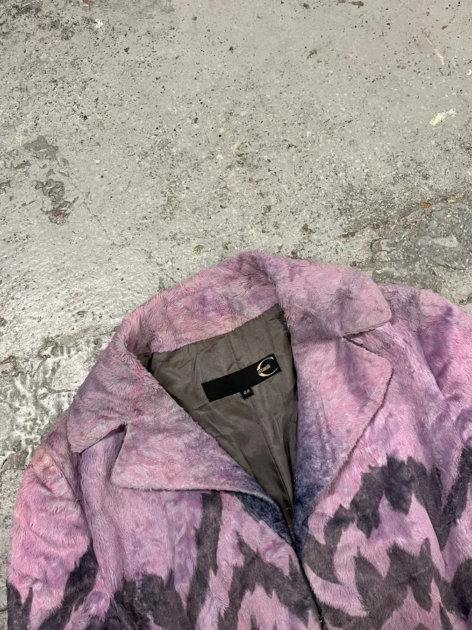 SS2005 Cavalli Pink Peninsula Faux Fur Blazer Jacket - Image 5