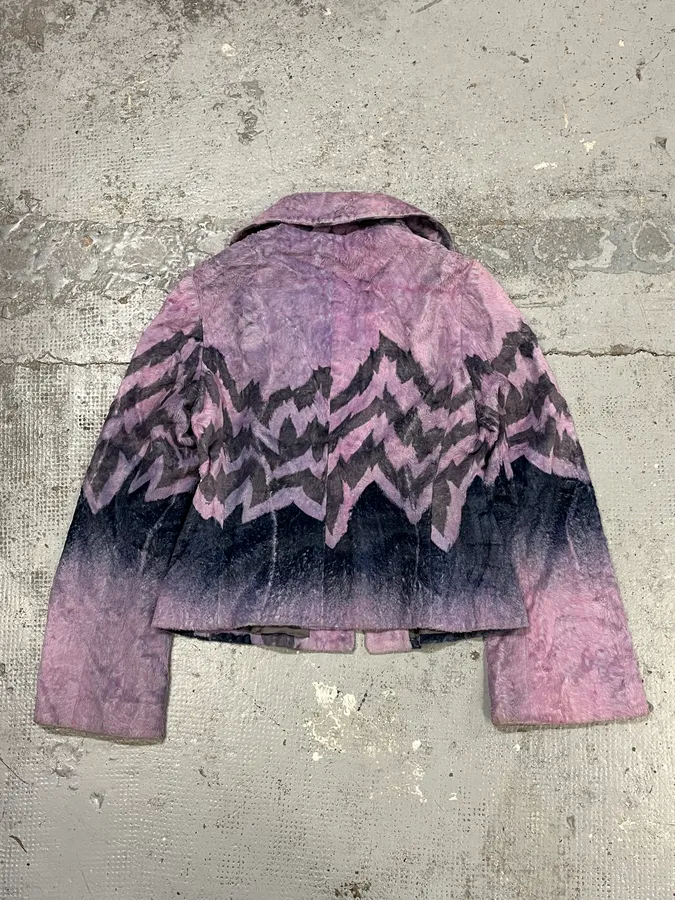 SS2005 Cavalli Pink Peninsula Faux Fur Blazer Jacket - Image 6