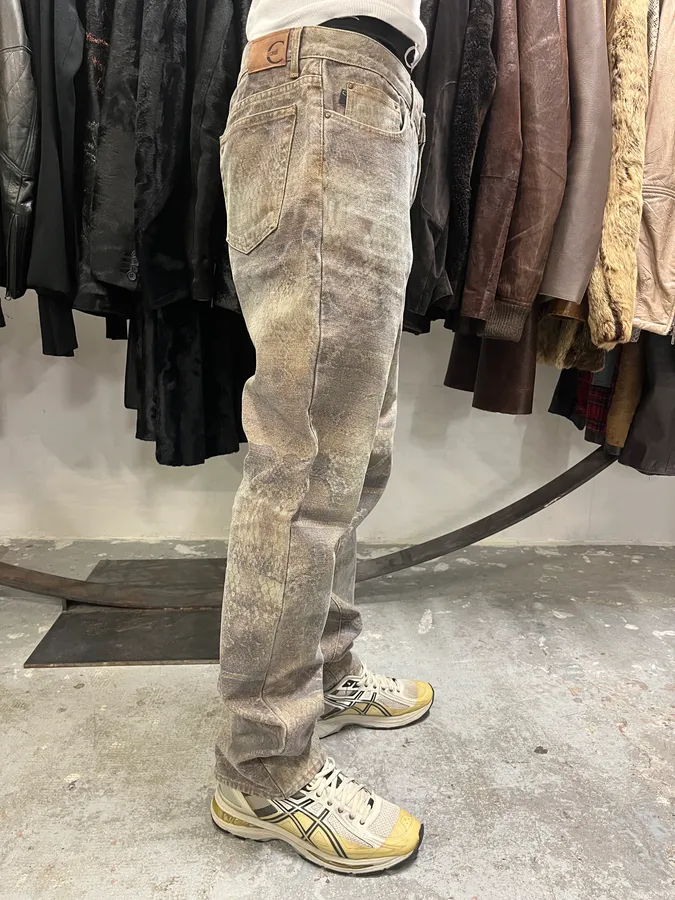 SS2005 Cavalli Python Snakeskin Effect Marble Brown Pants - Image 3