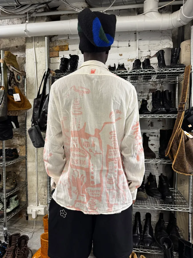 SS2005 Diesel White & Red Light Crazy Shirt - Image 3