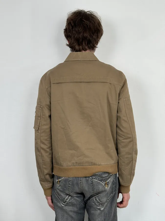 SS2005 Dior Beige Cotton Bomber Jacket Cargo Pocket by Hedi Slimane - Image 3