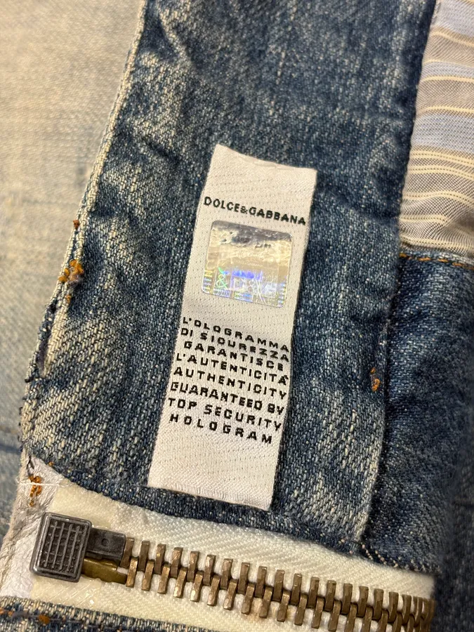 SS2005 Dolce & Gabbana Apocalyptic Biker Denim Jacket - Image 10