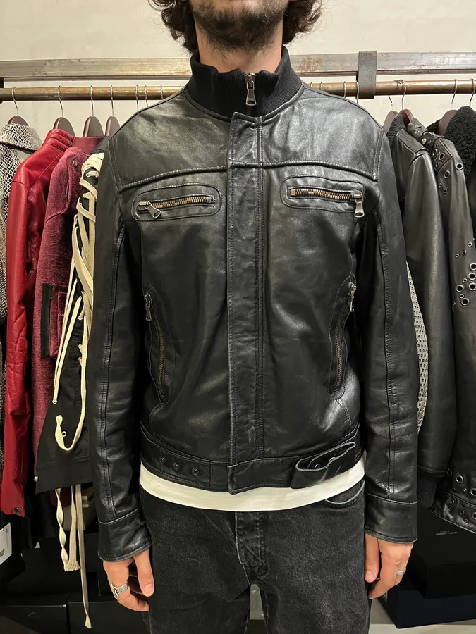 SS2005 Dolce & Gabbana Biker Milano Leather Jacket - Image 2