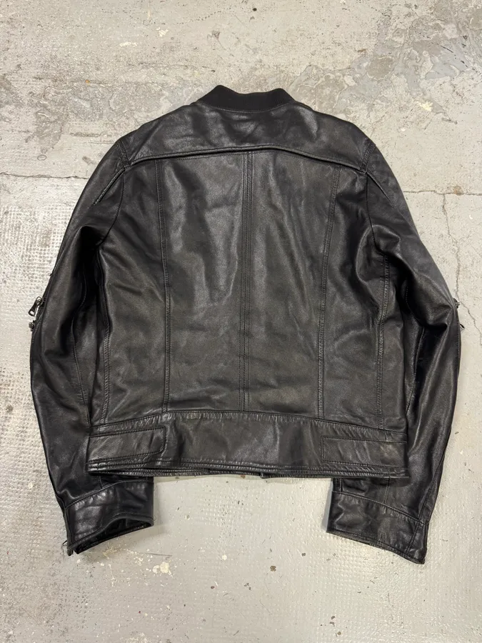 SS2005 Dolce & Gabbana Biker Milano Leather Jacket - Image 8