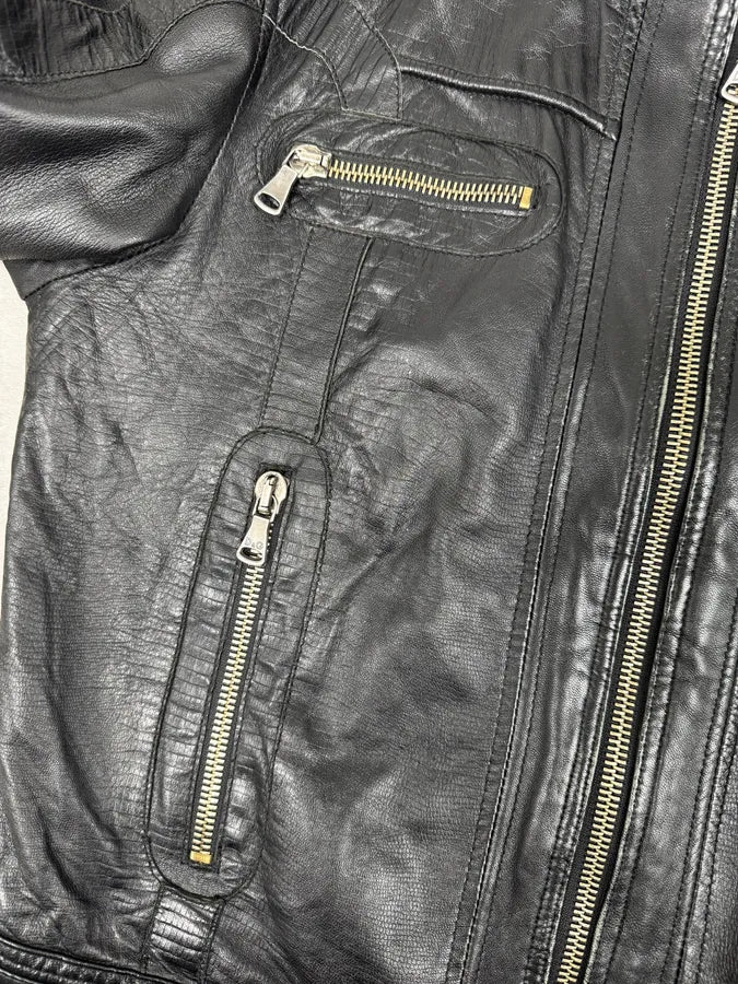 SS2005 Dolce & Gabbana Black Technical Leather Jacket - Image 9