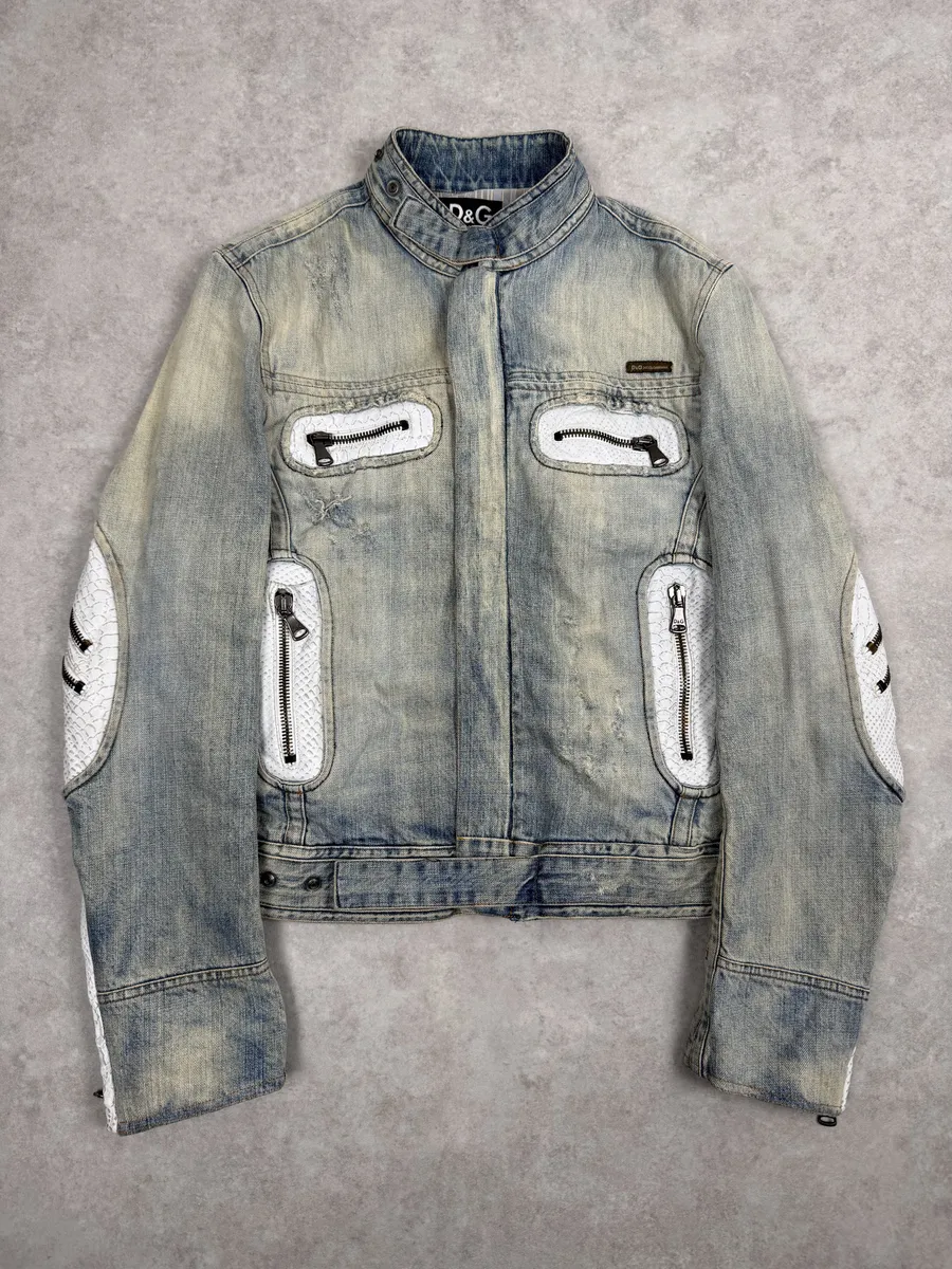 SS2005 Dolce & Gabbana Blue Apocalyptic Denim Jacket