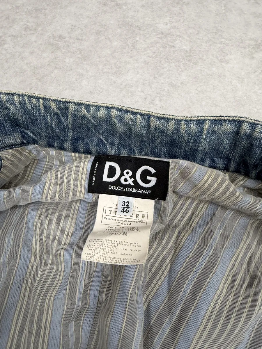 SS2005 Dolce & Gabbana Blue Apocalyptic Denim Jacket - Image 11
