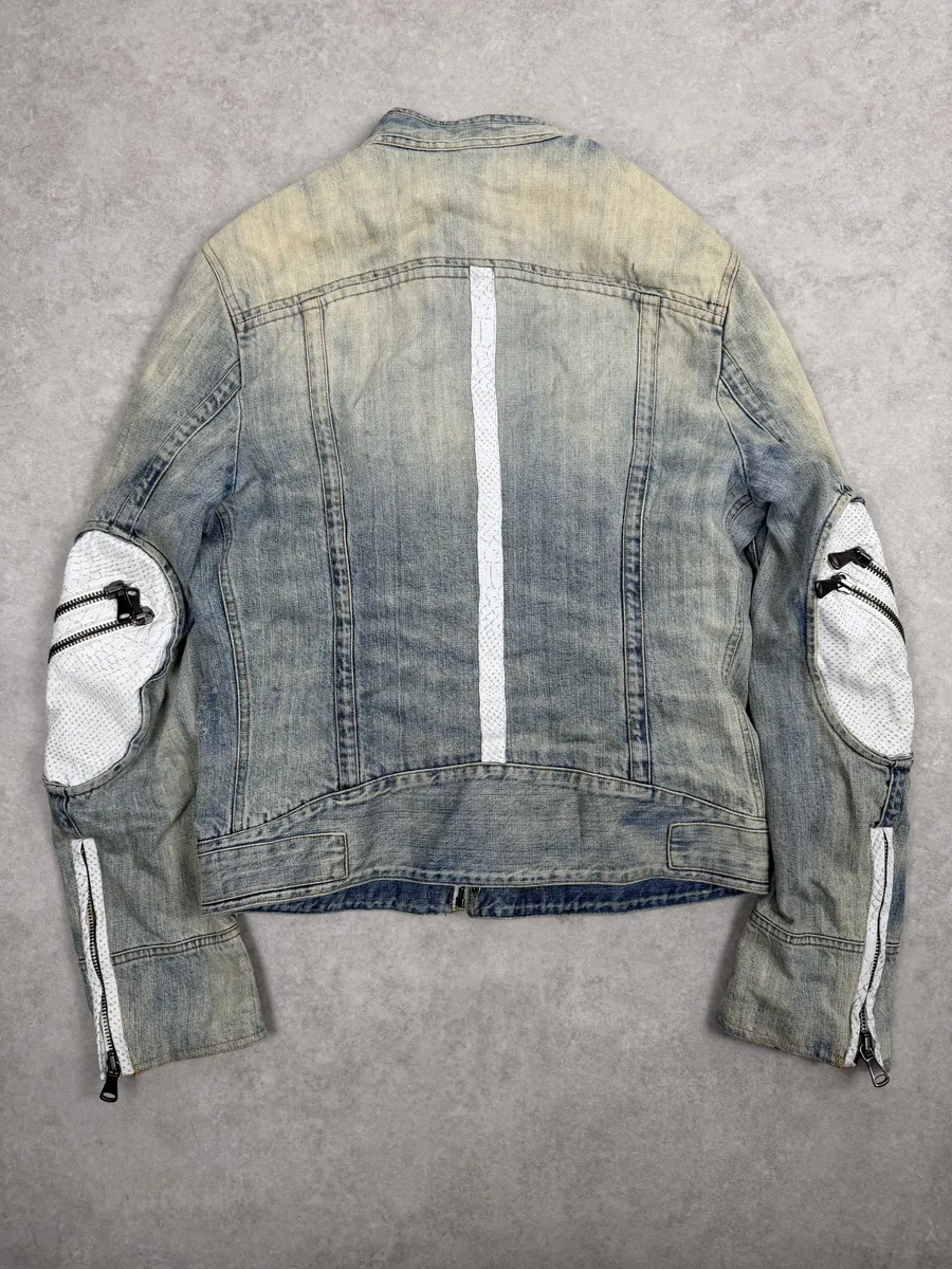 SS2005 Dolce & Gabbana Blue Apocalyptic Denim Jacket - Image 2