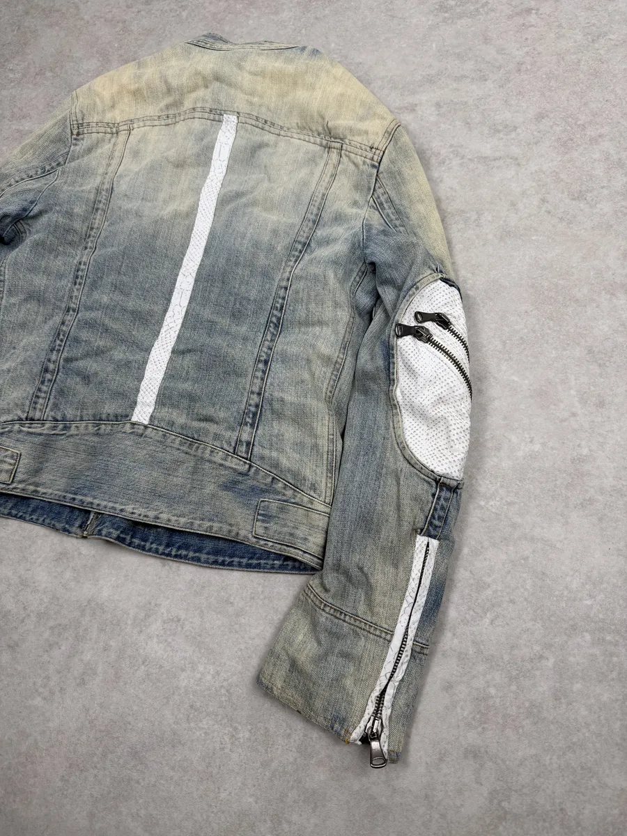SS2005 Dolce & Gabbana Blue Apocalyptic Denim Jacket - Image 9