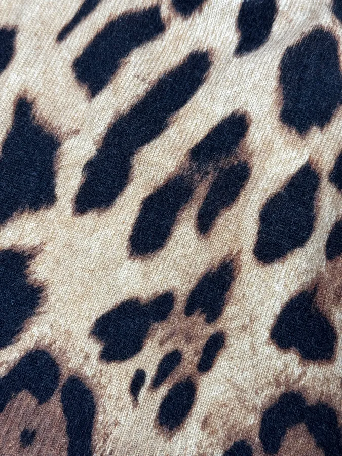 SS2005 Dolce & Gabbana Camel Leopard Cashmere Cardigan - Image 10