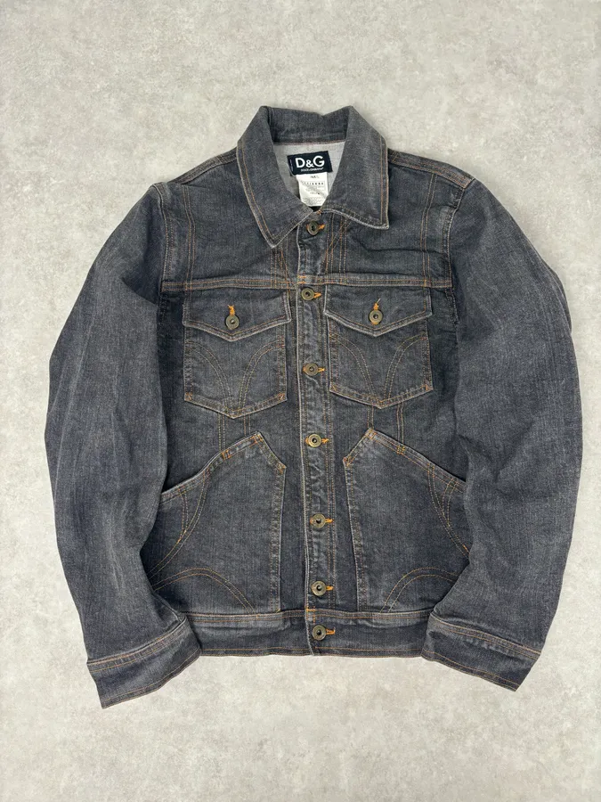 SS2005 Dolce & Gabbana Cargo Pocket Grey Denim Jacket