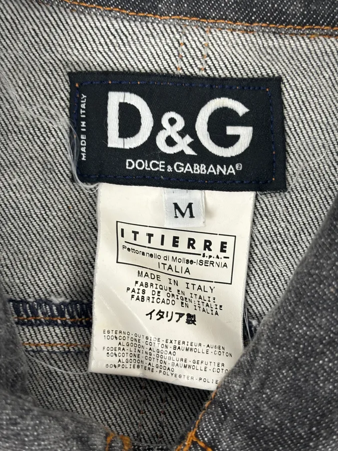 SS2005 Dolce & Gabbana Cargo Pocket Grey Denim Jacket - Image 10