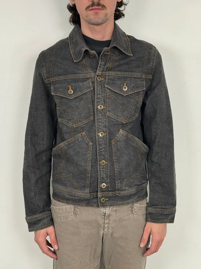 SS2005 Dolce & Gabbana Cargo Pocket Grey Denim Jacket - Image 2