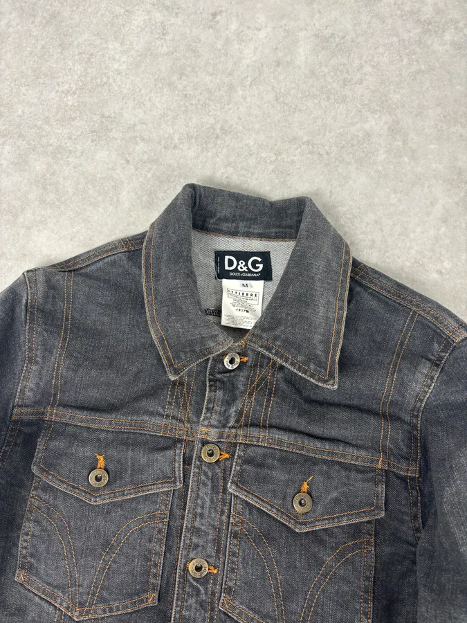 SS2005 Dolce & Gabbana Cargo Pocket Grey Denim Jacket - Image 4