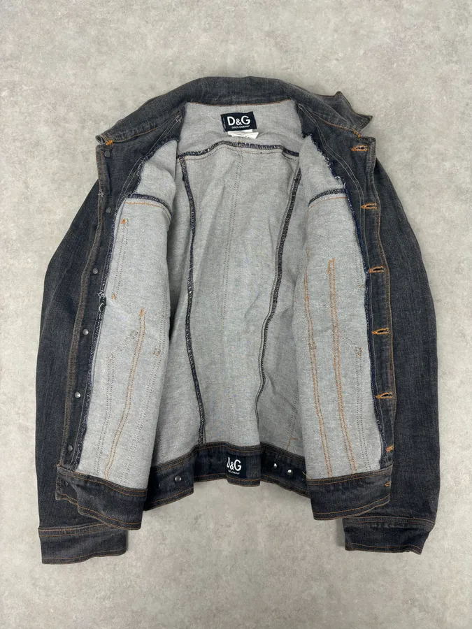 SS2005 Dolce & Gabbana Cargo Pocket Grey Denim Jacket - Image 7