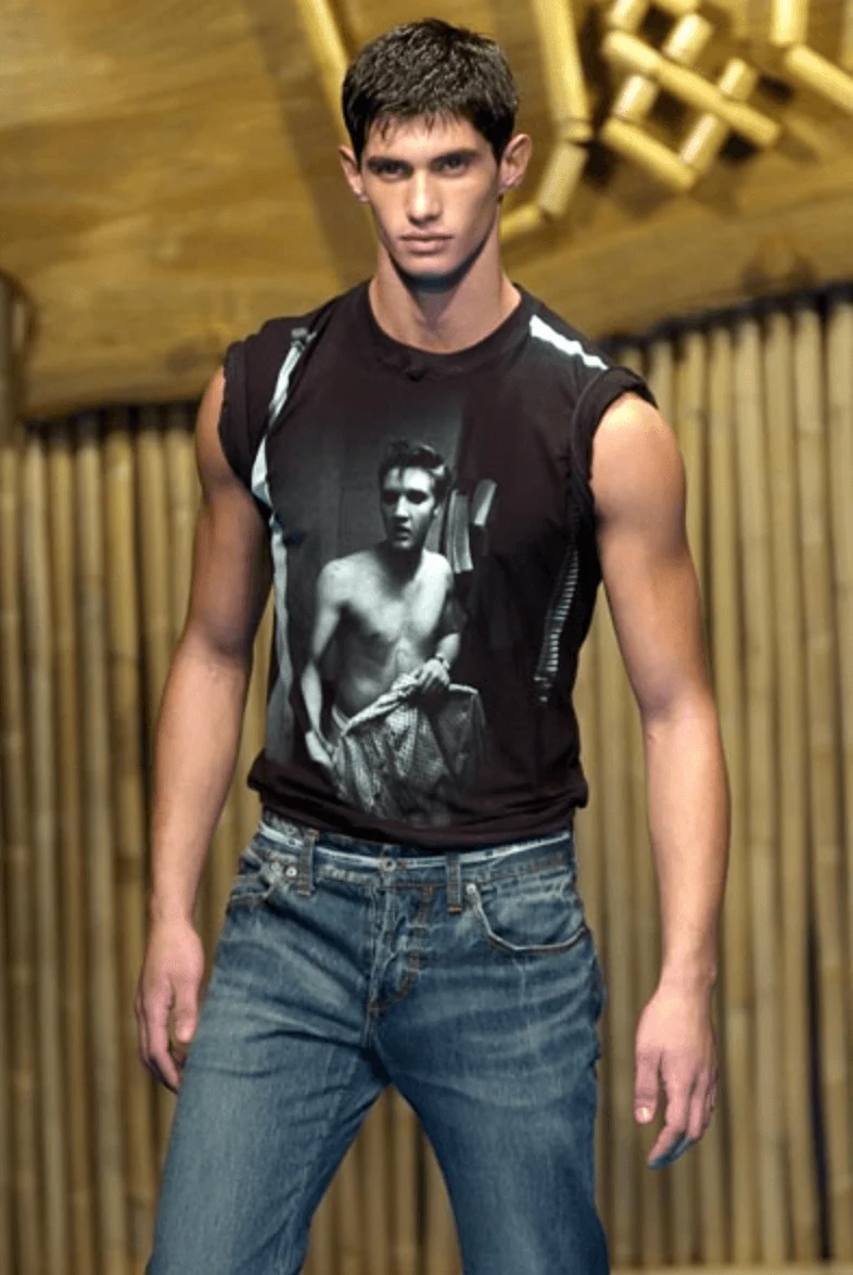 SS2005 Dolce & Gabbana Grey & White Young Men T-Shirt - Image 2
