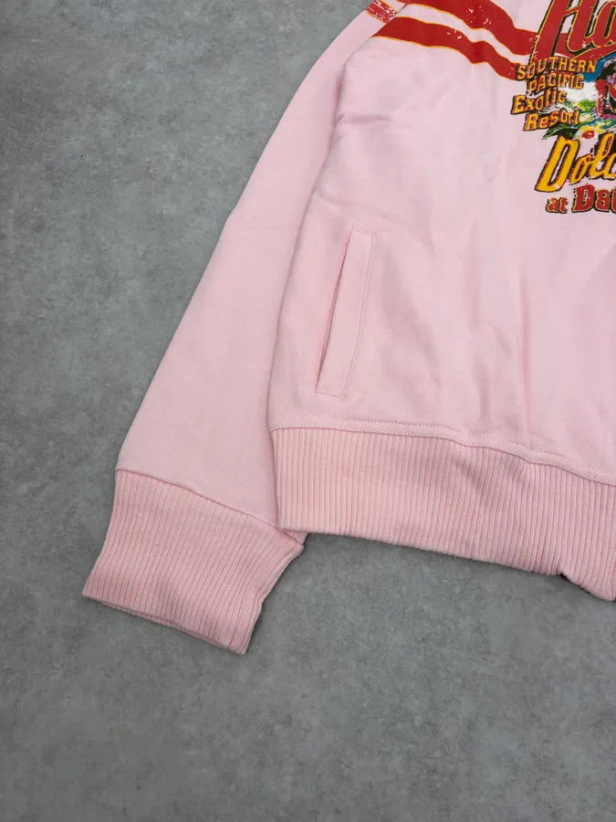 SS2005 Dolce & Gabbana Hawaian Faded Pink Zip-up Hoodie - Image 8