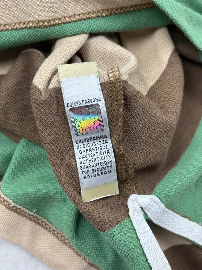SS2005 Dolce & Gabbana Multi-Color Forest Striped Polo Longsleeve - Image 10