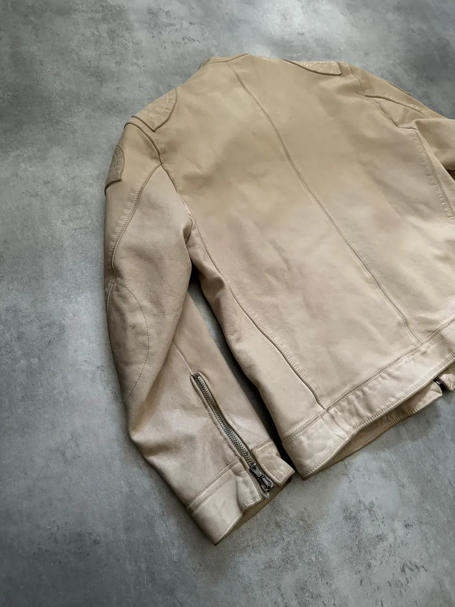 SS2005 Dolce & Gabbana Padded Goatskin Creamy Leather Archive Jacket - Image 3