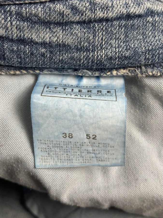 SS2005 Dolce & Gabbana Snakeskin Waisted Blue Denim Distressed Jeans - Image 14