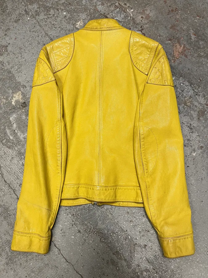 SS2005 Dolce & Gabbana Yellow Goat Leather Jacket - Image 6