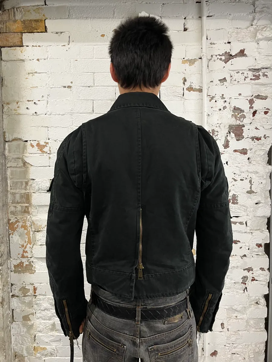 SS2005 Dsquared2 Asymmetrical Biker Black Jacket - Image 3