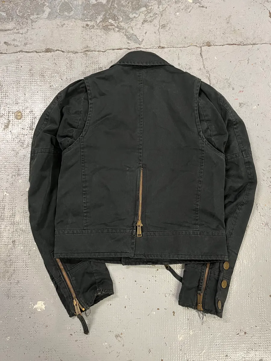 SS2005 Dsquared2 Asymmetrical Biker Black Jacket - Image 7