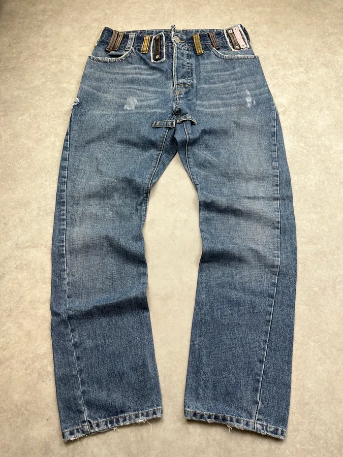 SS2005 Dsquared2 Buckle Loops Blue Denim Jeans - Image 7