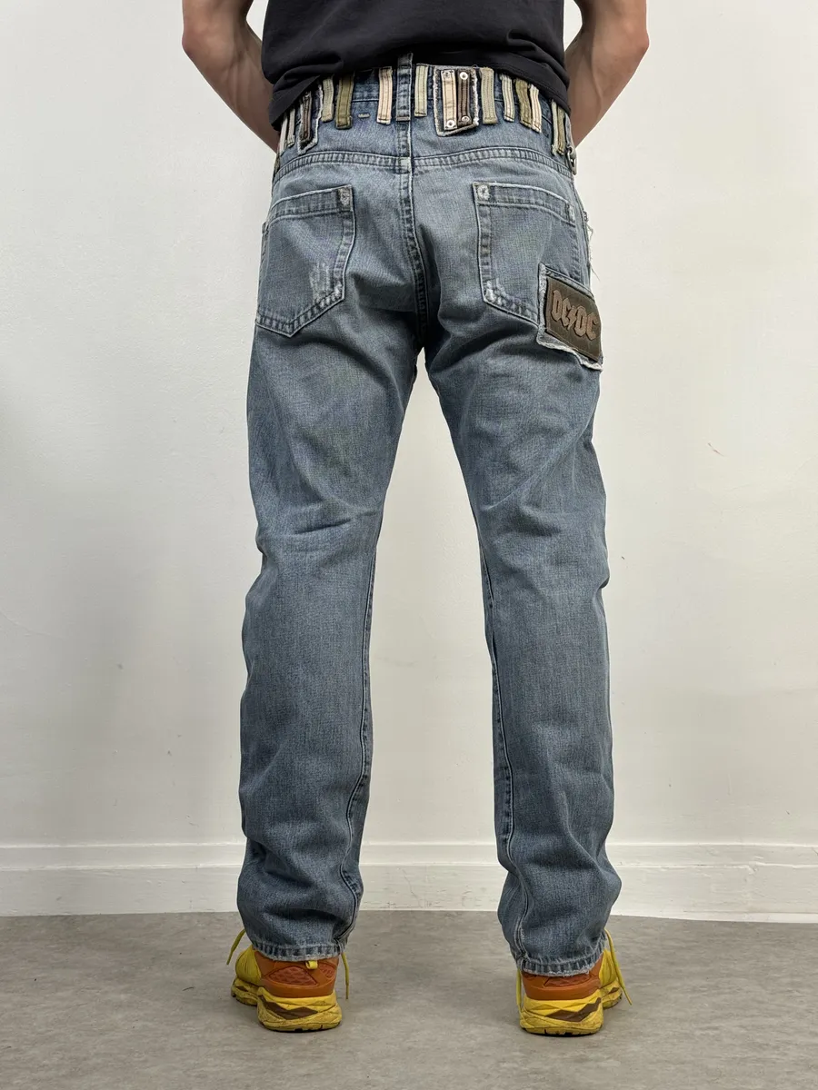 SS2005 Dsquared2 Multi Belt Loops Blue Slim Denim Jeans - Image 4