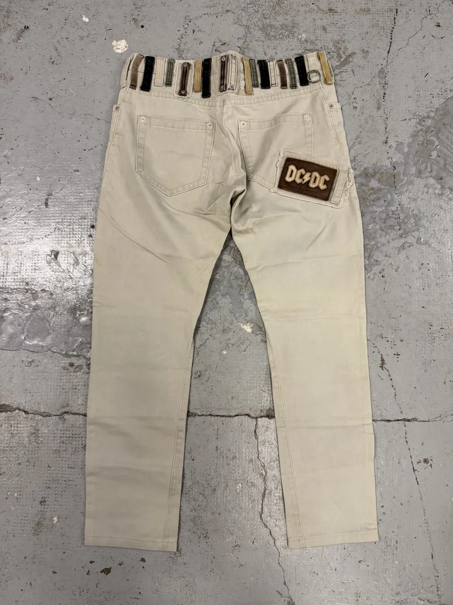 SS2005 Dsquared2 White Multi Belt Loops Pants - Image 3