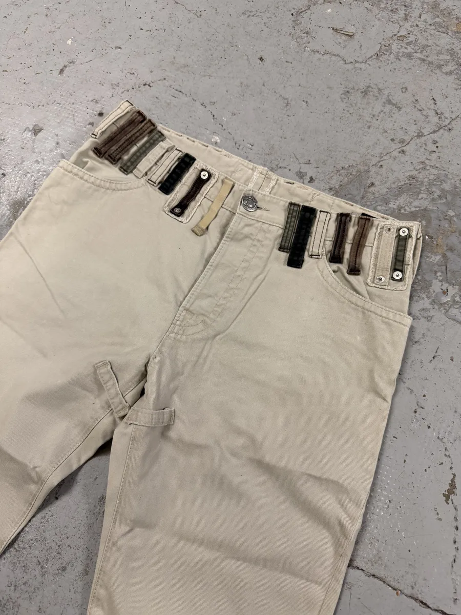 SS2005 Dsquared2 White Multi Belt Loops Pants - Image 6