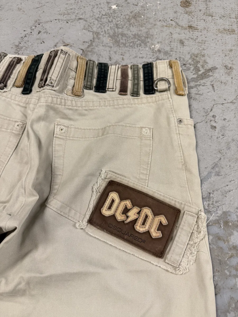 SS2005 Dsquared2 White Multi Belt Loops Pants - Image 7