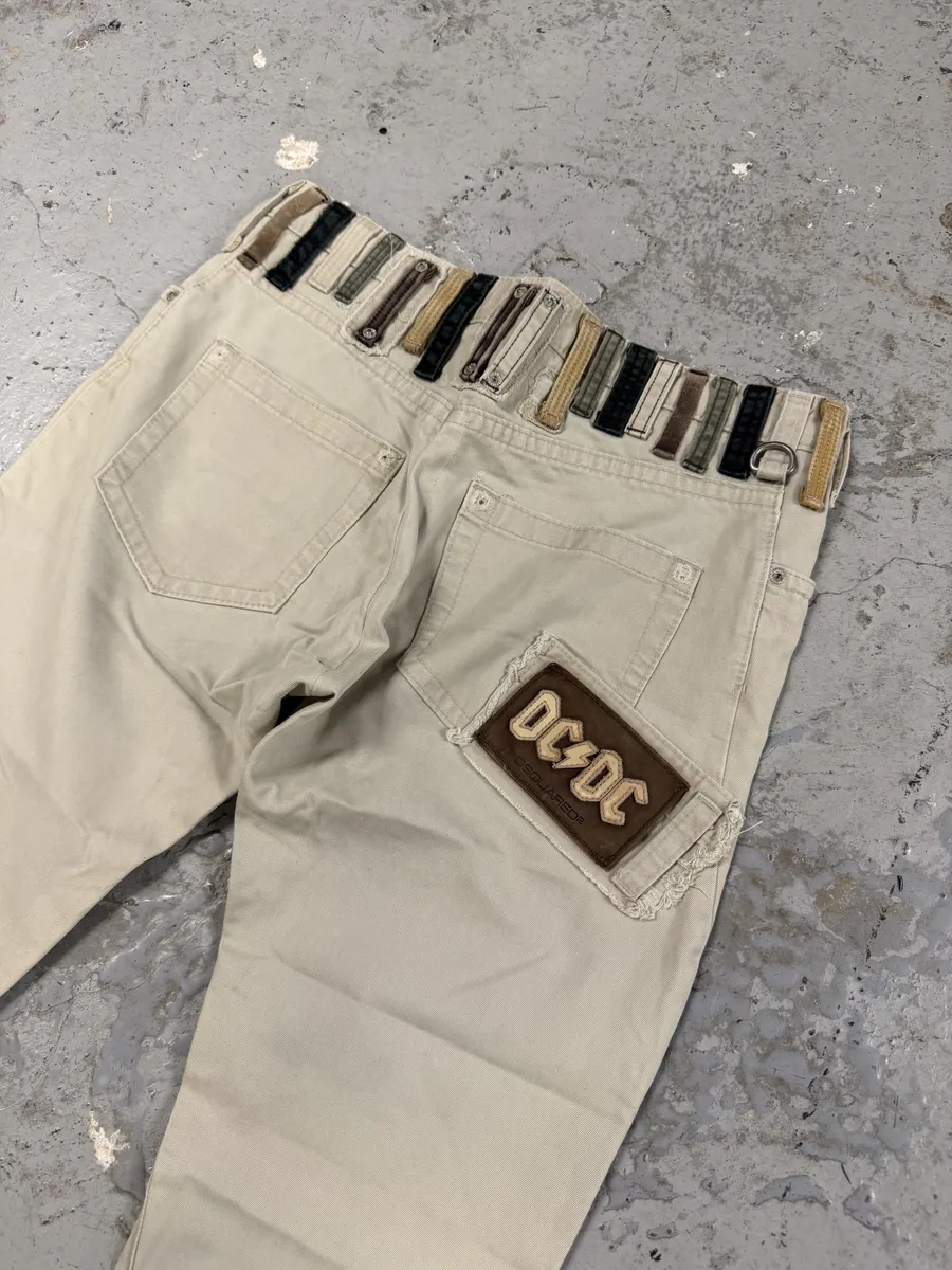 SS2005 Dsquared2 White Multi Belt Loops Pants - Image 8