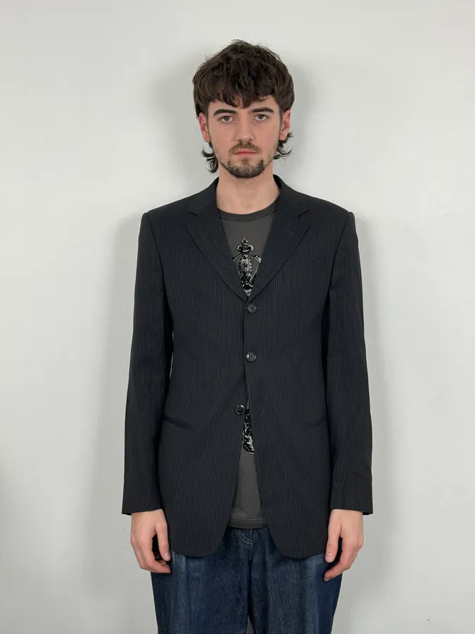 SS2005 Emporio Armani Striped Navy Classy Blazer - Image 2