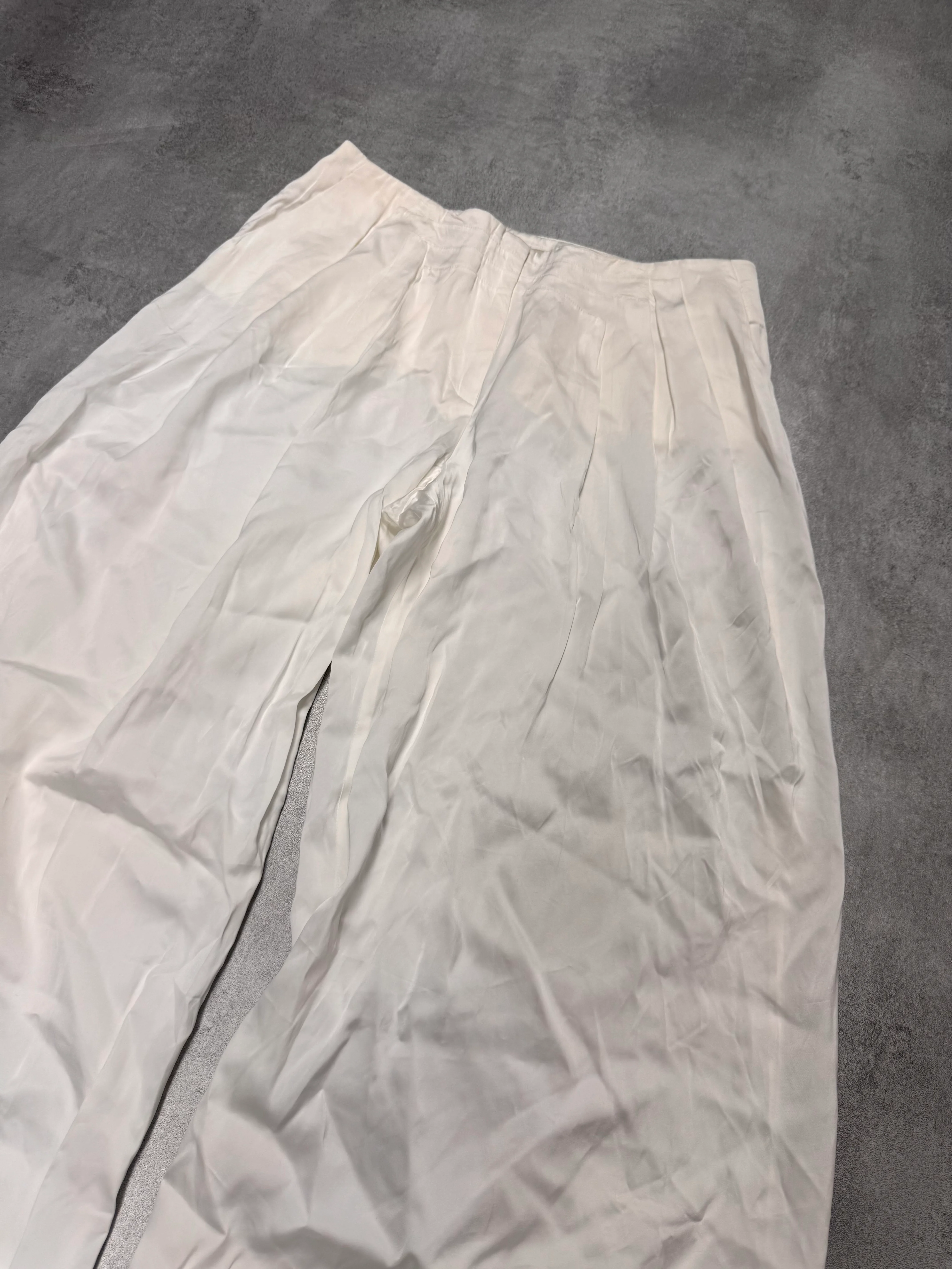 SS2005 Emporio Armani Wide Light White Pants - Image 2