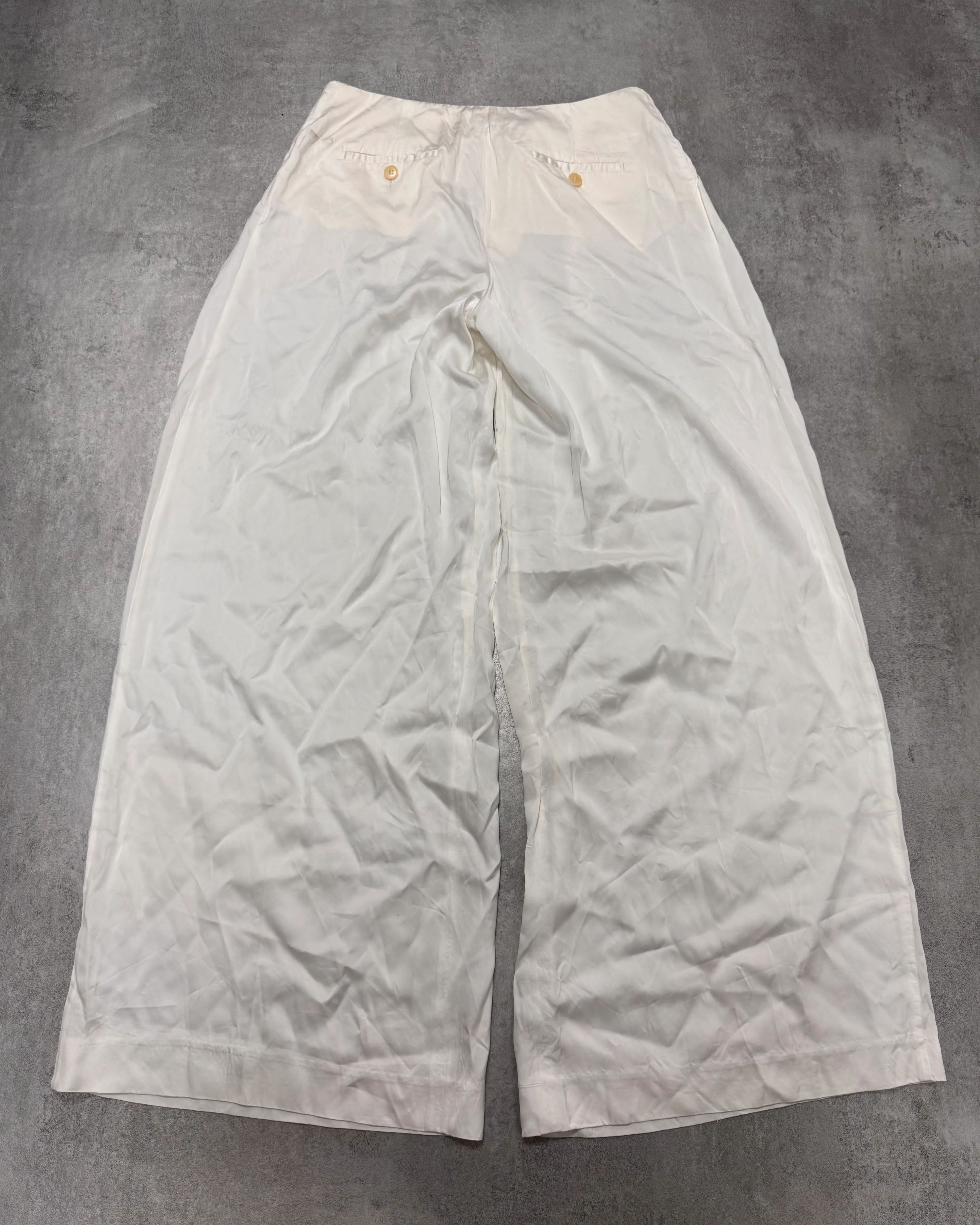 SS2005 Emporio Armani Wide Light White Pants - Image 3