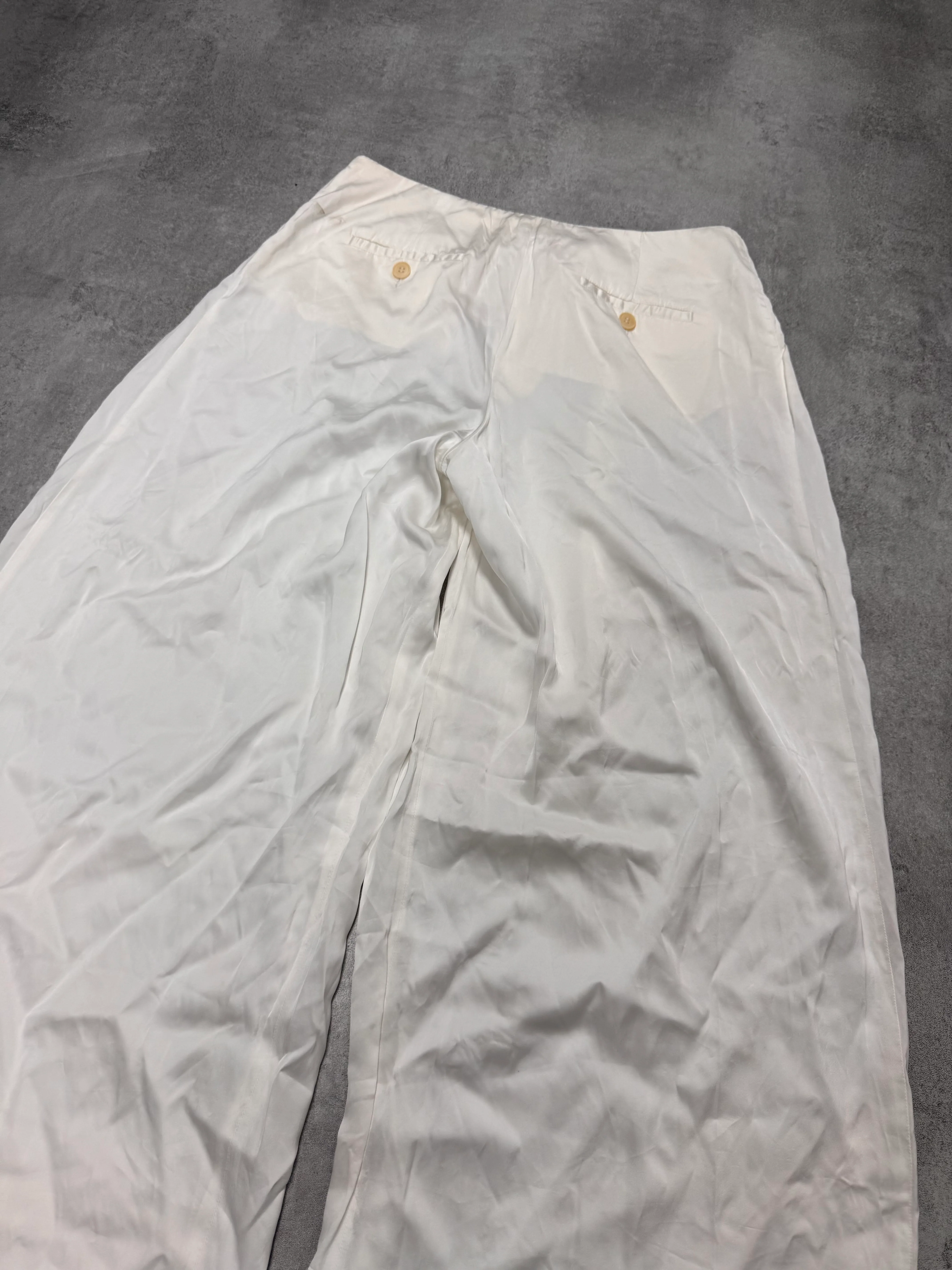 SS2005 Emporio Armani Wide Light White Pants - Image 4